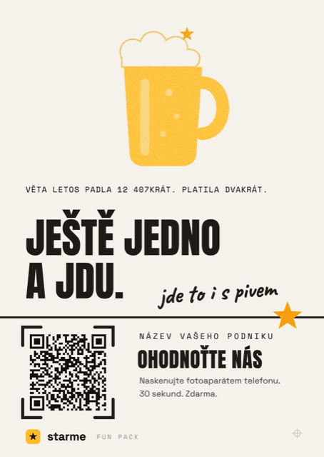 Kartička Ještě jedno a jdu, pivo